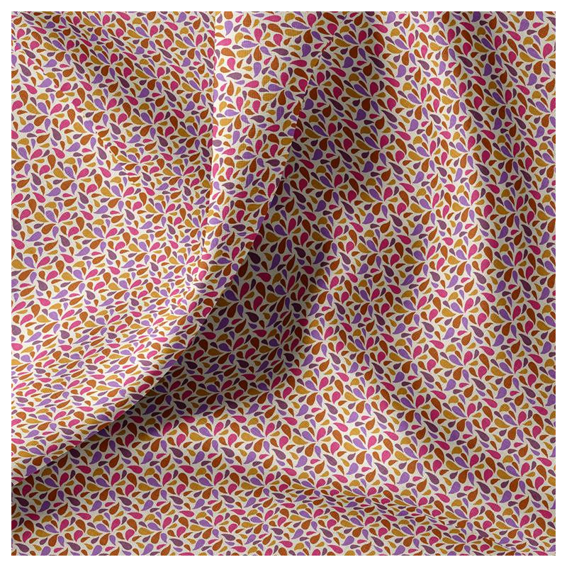Printed Cotton OTMA Caramel / Violet